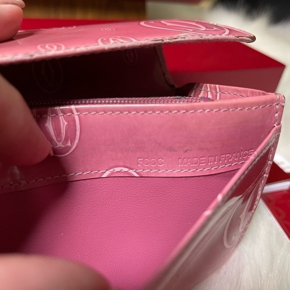 MUST DE CARTIER PINK PATENT CALFSKIN LEATHER HAPPY BIRTHDAY WALLET - Picture 8 of 16
